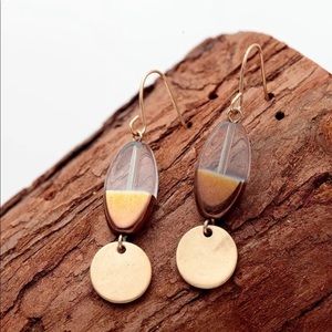 14k Dangle Earrings Geometric